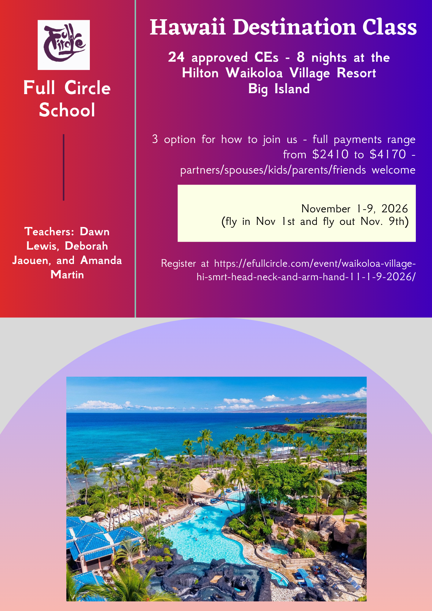 Waikoloa Village, HI SMRT Head & Neck and Arm & Hand 11/1-9/2026